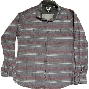 Vissla Mens Flannel Shirt Medium Plaid Long‎ Sleeve Button Up Casual Men.
